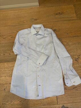 Eton Light Blue Subtle Pattern Dress Shirt
